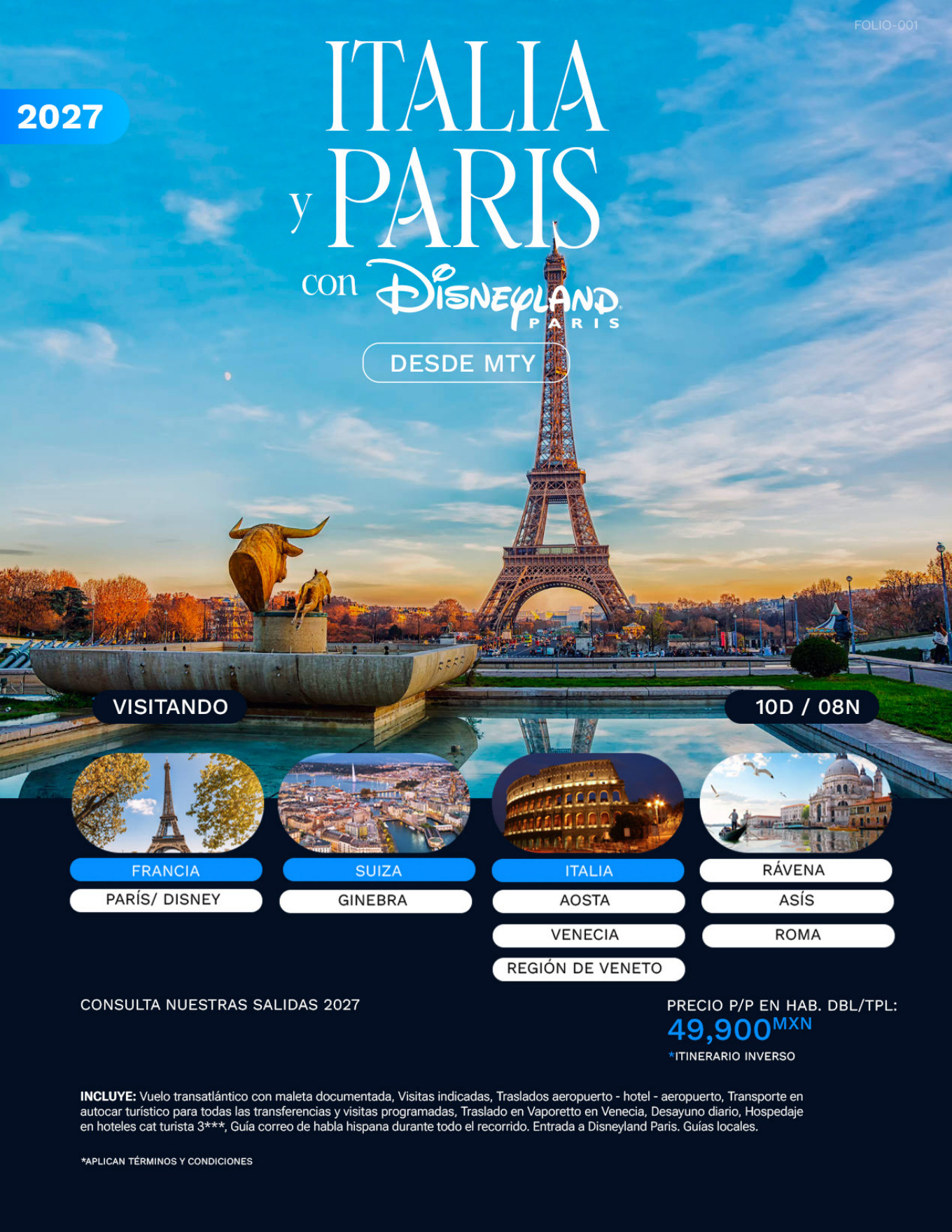 Italia y París con Disneyland